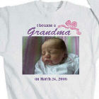 I Became A...New Baby Girl Personalized Photo Sweatshirt